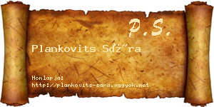 Plankovits Sára névjegykártya